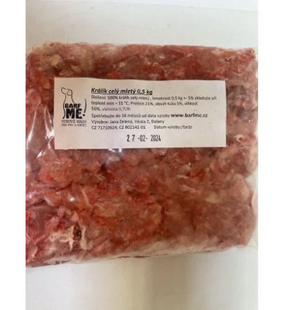 Králík celý mletý (bez vnitřností) 500g